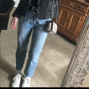 Abercrombie curve love ultra high rise ankle straight jean